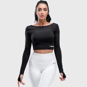 SQUATWOLF Warrior Crop Tee Long Sleeve Thumb Holes Athletic Gymshark Lululemon M